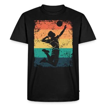 Volleyball Player Retro Beach Volleyball - Men's Premium Organic T-Shirt - black - Front - Nico (187cm)