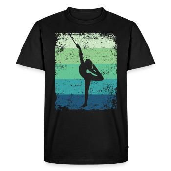 Gymnaste Baton Gymnastique Rythmique Rétro - T-shirt Premium bio Homme - noir - Devant - Nico (187cm)