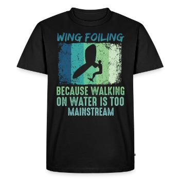 Wing Foil Wingsurf Retro Foil Wing - T-shirt Premium bio Homme - noir - Devant - Nico (187cm)