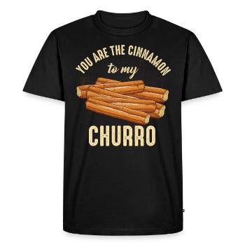 Tu es la cannelle de mon churro - T-shirt Premium bio Homme - noir - Devant - Nico (187cm)