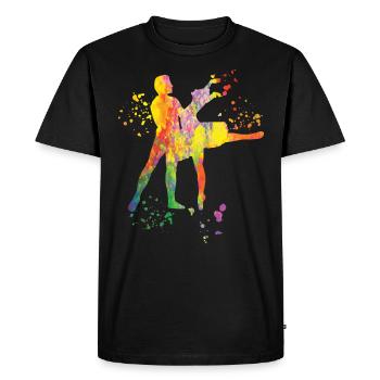 Ballet Danse Couple Femme Ballerine - T-shirt Premium bio Homme - noir - Devant - Nico (187cm)