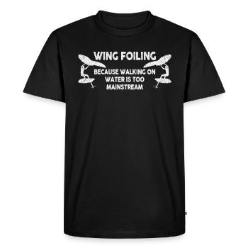Wing Foil Wingsurf Retro Foil Wing - T-shirt Premium bio Homme - noir - Devant - Nico (187cm)