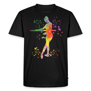 Ballet Danseuse Colorsplash Ballerina - T-shirt Premium bio Homme - noir - Devant - Nico (187cm)
