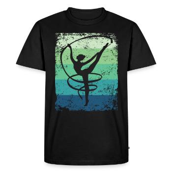 Gymnaste Gymnaste Gymnastique Rythmique Rétro - T-shirt Premium bio Homme - noir - Devant - Nico (187cm)