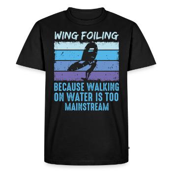Wing Foil Wingsurf Retro Foil Wing - T-shirt Premium bio Homme - noir - Devant - Nico (187cm)