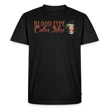 Blood Type Cuba Libre Cocktail Bartender - Men's Premium Organic T-Shirt - black - Front - Nico (187cm)