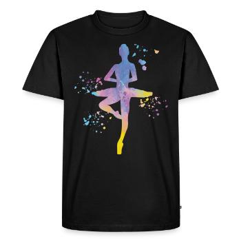 Ballet Danseuse Colorsplash Ballerina - T-shirt Premium bio Homme - noir - Devant - Nico (187cm)