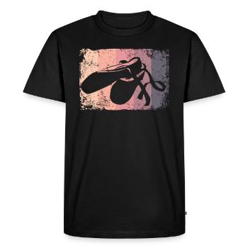 Chaussures de Ballet Vintage Femme Ballerine - T-shirt Premium bio Homme - noir - Devant - Nico (187cm)