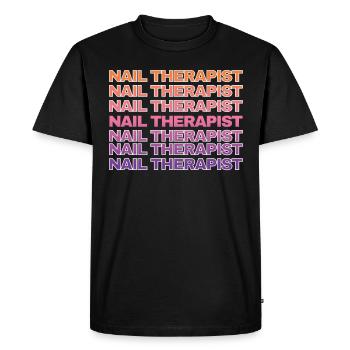 Thérapeute des ongles Drôle Nail Art Nail Tech - T-shirt Premium bio Homme - noir - Devant - Nico (187cm)