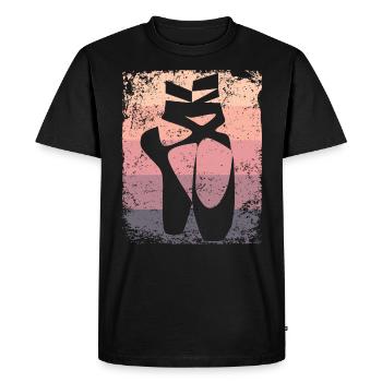 Chaussures de Ballet Vintage Femme Ballerine - T-shirt Premium bio Homme - noir - Devant - Nico (187cm)