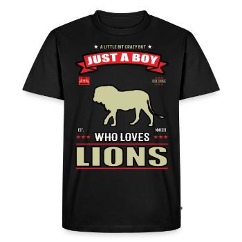 Juste un garçon qui aime la tenue de lion - T-shirt Premium bio Homme - noir - Devant - Nico (187cm)