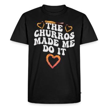 Les churros m’ont donné envie de churro - T-shirt Premium bio Homme - noir - Devant - Nico (187cm)
