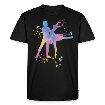 Ballet Danse Couple Femme Ballerine - T-shirt Premium bio Homme - noir - Devant - Nico (187cm)