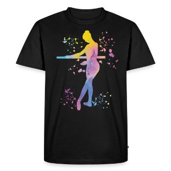 Ballet Danseuse Colorsplash Ballerina - T-shirt Premium bio Homme - noir - Devant - Nico (187cm)