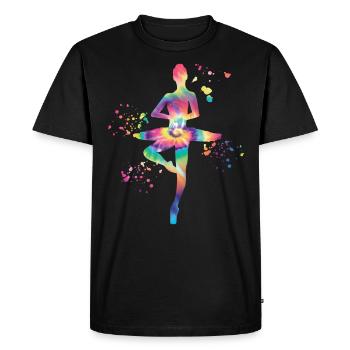 Ballet Dancer Colorsplash Ballerina - Men's Premium Organic T-Shirt - black - Front - Nico (187cm)