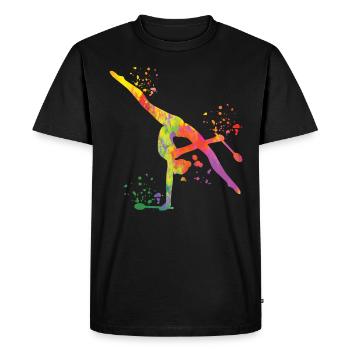 Gymnast with clubs Rhythmic gymnastics - Men's Premium Organic T-Shirt - black - Front - Nico (187cm)