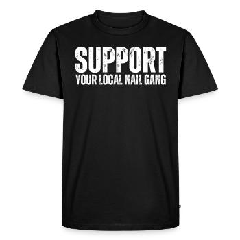 Soutenez votre Nail Gang Nail Tech local - T-shirt Premium bio Homme - noir - Devant - Nico (187cm)