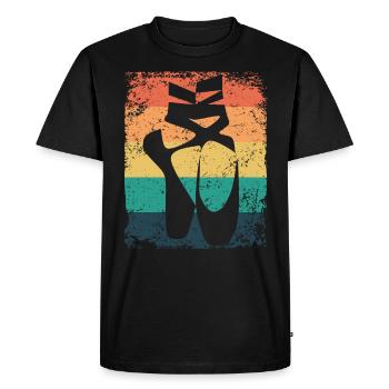 Chaussures de Ballet Vintage Femme Ballerine - T-shirt Premium bio Homme - noir - Devant - Nico (187cm)