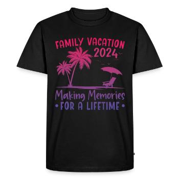 Vacances d’été en famille Créer des souvenirs - T-shirt Premium bio Homme - noir - Devant - Nico (187cm)