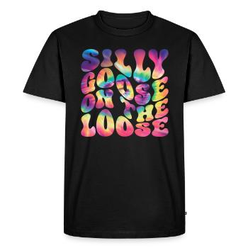 L’oie stupide en liberté - T-shirt Premium bio Homme - noir - Devant - Nico (187cm)