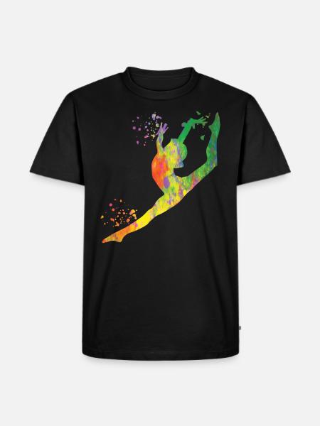 Gymnast with clubs Rhythmic gymnastics - Men's Premium Organic T-Shirt - black
