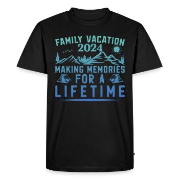 Summer holidays with the family Creating memories - Men's Premium Organic T-Shirt - black - Front - Nico (187cm)