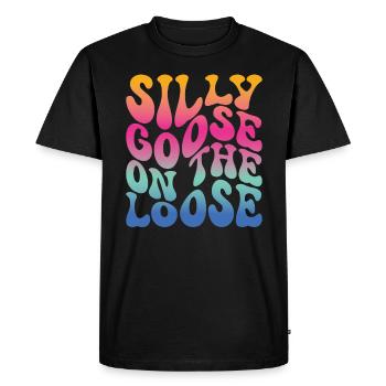 L’oie stupide en liberté - T-shirt Premium bio Homme - noir - Devant - Nico (187cm)