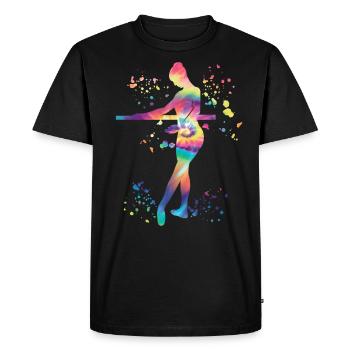 Ballet Dancer Colorsplash Ballerina - Men's Premium Organic T-Shirt - black - Front - Nico (187cm)