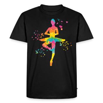 Ballet Dancer Colorsplash Ballerina - Men's Premium Organic T-Shirt - black - Front - Nico (187cm)