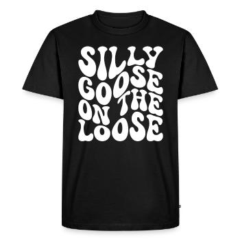 L’oie stupide en liberté - T-shirt Premium bio Homme - noir - Devant - Nico (187cm)