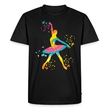 Ballet Dancer Colorsplash Ballerina - Men's Premium Organic T-Shirt - black - Front - Nico (187cm)