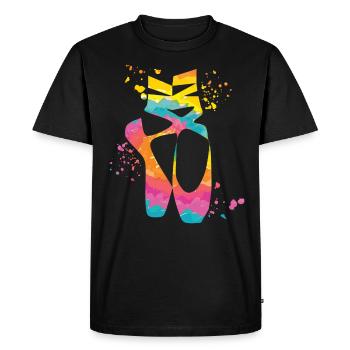 Chaussures de ballet Danseuse Mme Ballerine - T-shirt Premium bio Homme - noir - Devant - Nico (187cm)