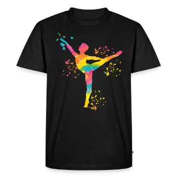 Ballet Danseur Colorsplash Man Ballerino - T-shirt Premium bio Homme - noir - Devant - Nico (187cm)