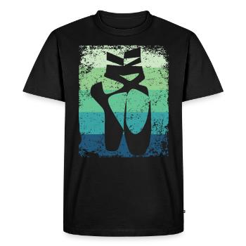 Chaussures de Ballet Vintage Femme Ballerine - T-shirt Premium bio Homme - noir - Devant - Nico (187cm)