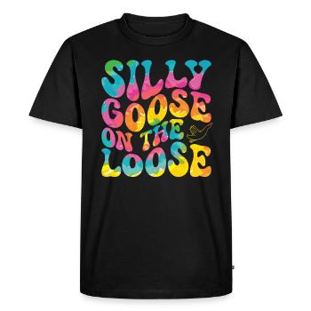 L’oie stupide en liberté - T-shirt Premium bio Homme - noir - Devant - Nico (187cm)
