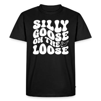 L’oie stupide en liberté - T-shirt Premium bio Homme - noir - Devant - Nico (187cm)