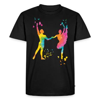 Ballet Danse Couple Femme Ballerine - T-shirt Premium bio Homme - noir - Devant - Nico (187cm)