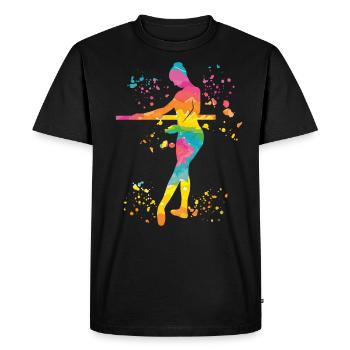 Ballet Dancer Colorsplash Ballerina - Men's Premium Organic T-Shirt - black - Front - Nico (187cm)