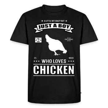 Just a Boy Who Loves Chickens Outfit - Men's Premium Organic T-Shirt - black - Front - Nico (187cm)