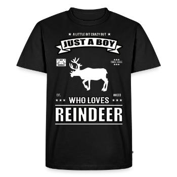 Juste un garçon qui aime la tenue de renne - T-shirt Premium bio Homme - noir - Devant - Nico (187cm)