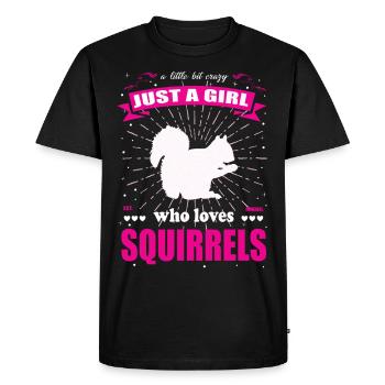 Just a Girl who loves Squirrel Outfit - Men's Premium Organic T-Shirt - black - Front - Nico (187cm)