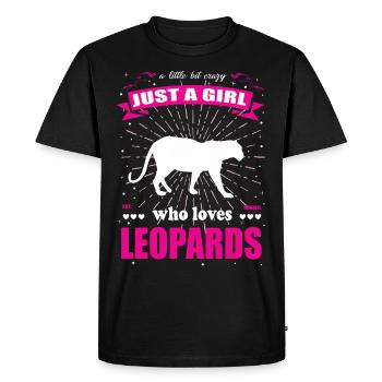 Juste une fille qui aime la tenue de léopard - T-shirt Premium bio Homme - noir - Devant - Nico (187cm)