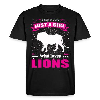 Juste une fille qui aime la tenue de lion - T-shirt Premium bio Homme - noir - Devant - Nico (187cm)