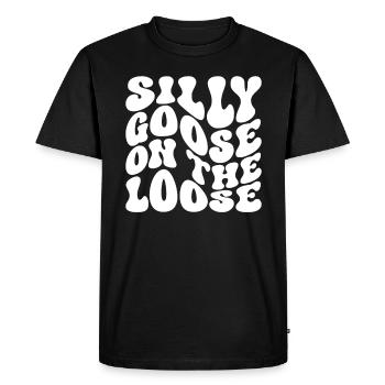 L’oie stupide en liberté - T-shirt Premium bio Homme - noir - Devant - Nico (187cm)