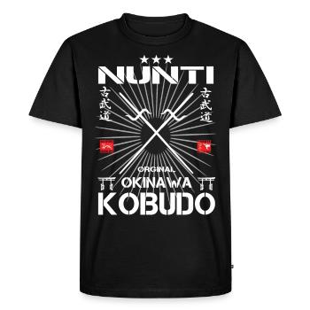 Nunti Kobudo Okinawa Design - Men's Premium Organic T-Shirt - black - Front - Nico (187cm)