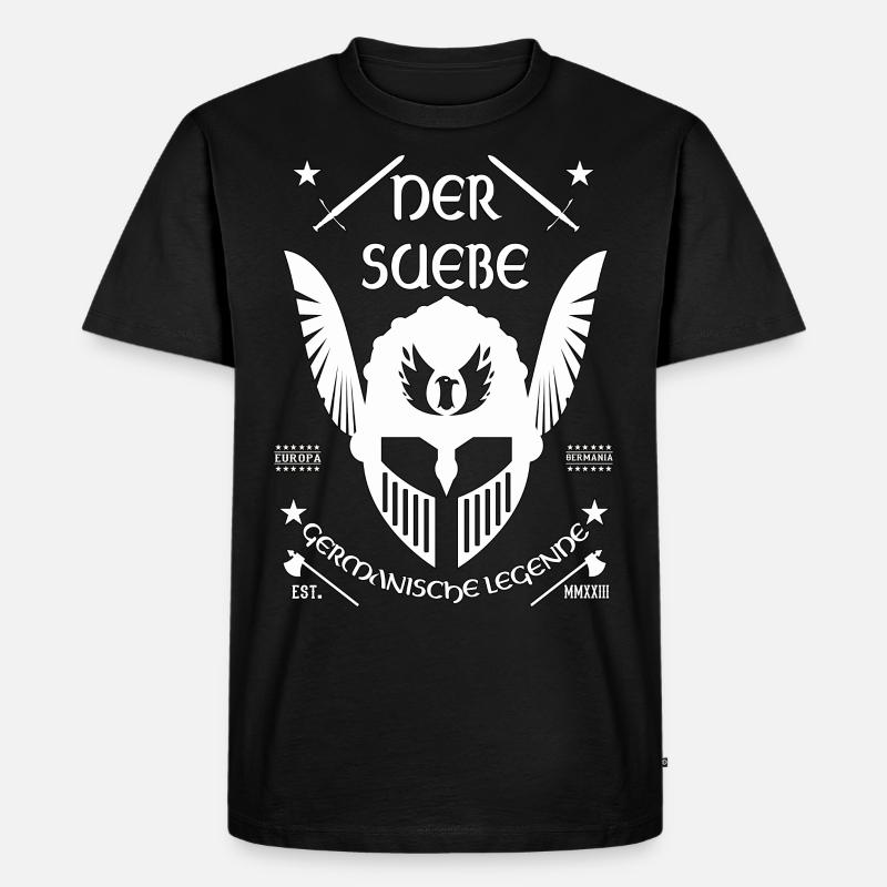 Der Suebe - Germanisches Erbe Design - Männer Premium Bio T-Shirt - Schwarz