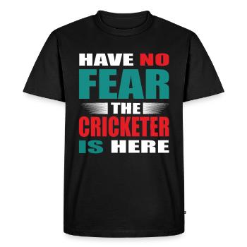 N’ayez pas peur que le joueur de cricket soit là Tenue - T-shirt Premium bio Homme - noir - Devant - Nico (187cm)