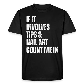 Quand il s’agit de conseils et de salon de manucure de nail art - T-shirt Premium bio Homme - noir - Devant - Nico (187cm)