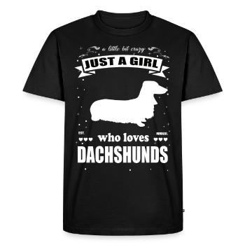 Just a Girl who loves Dachshunds, - Dachshund Design - Men's Premium Organic T-Shirt - black - Front - Nico (187cm)