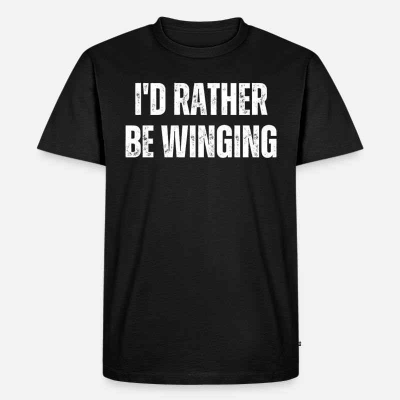 I'd Rather Be Winging Wingsurfing - Männer Premium Bio T-Shirt - Schwarz